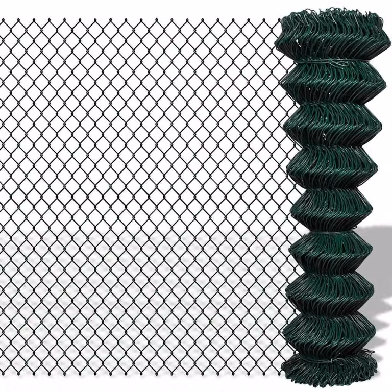 Recinzione a rete in acciaio rivestita in PVC verde vidaXL, L: 25 m, H: 1,5 m