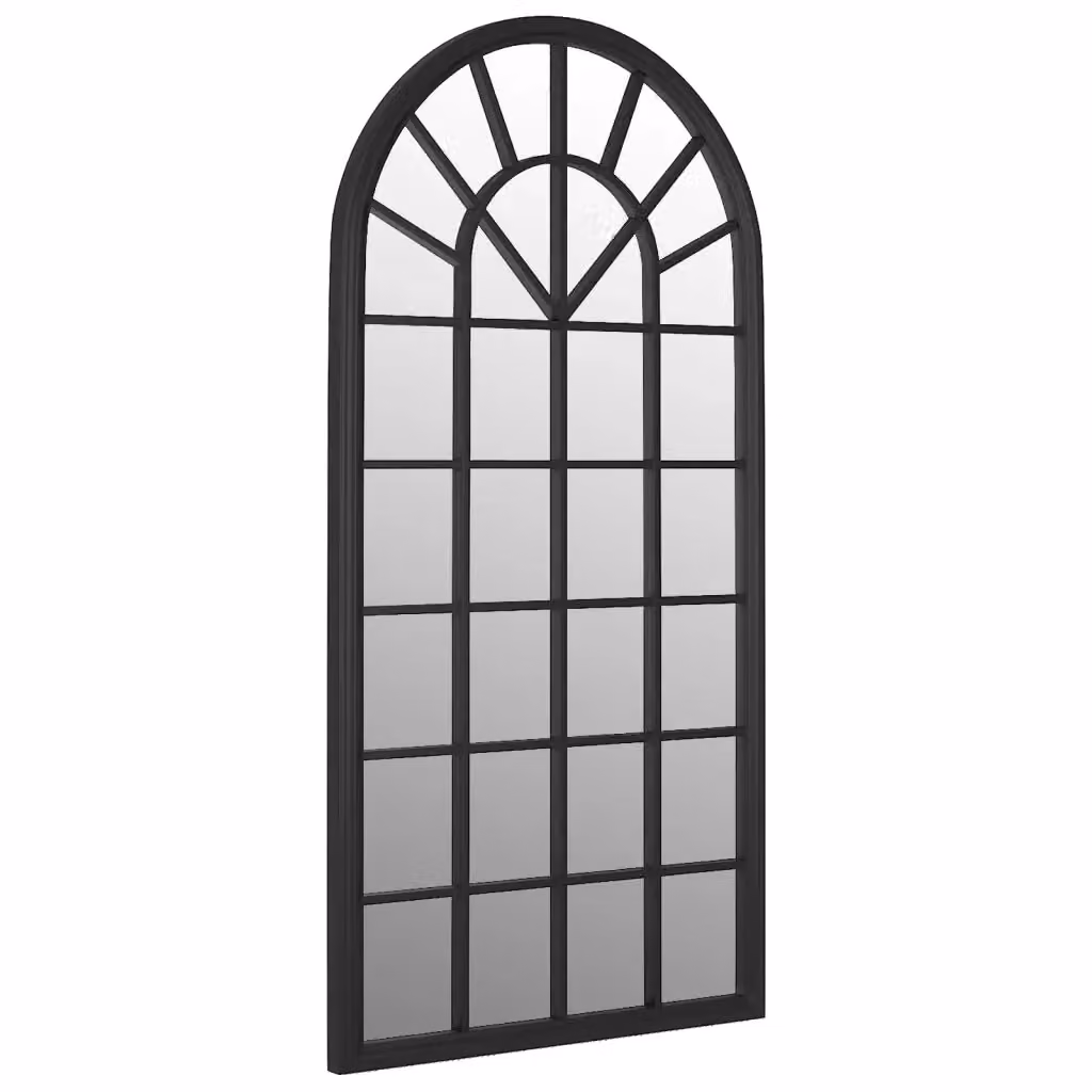 Specchio da giardino rettangolare vidaXL in metallo e vetro nero per uso esterno L: 90 cm, H: 45 cm – 2