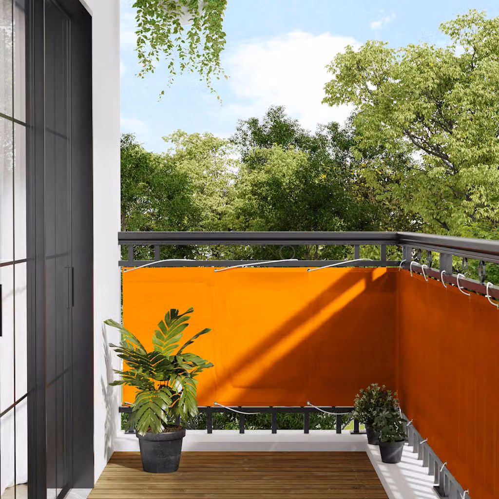 Paravento da balcone vidaXL arancione in poliestere Oxford e alluminio L: 700 cm, H: 75 cm