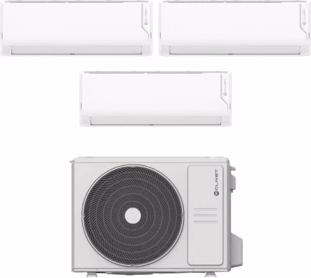 Condizionatore Split Clivet Cristallo2 9+9+12 con MU2-Y 61M R-32 Wi-Fi Integrato Bianco