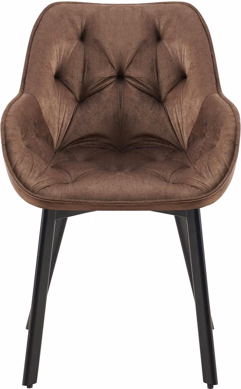 set di 2 sedie da pranzo in velluto - Sedie da cucina - Girevoli a 180° - Comfort di seduta ottimale - Marrone