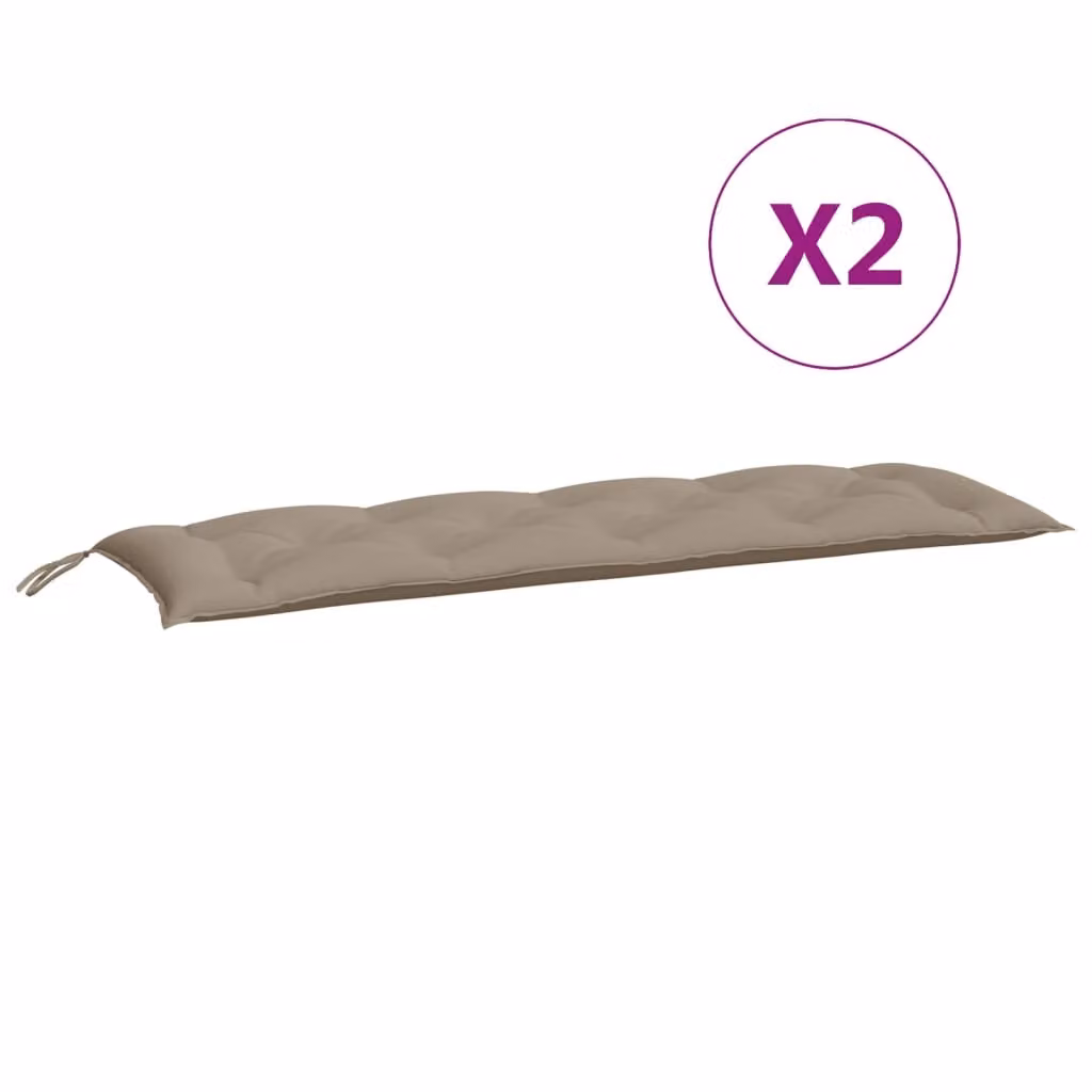 Cuscini Panca da Giardino 2pz Tortora 150x50x7cm Tessuto Oxford