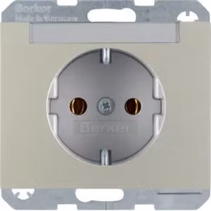 Berker 47397004 Presa SCHUKO con pannello di etichettatura in acciaio inossidabile verniciato Berker K.5