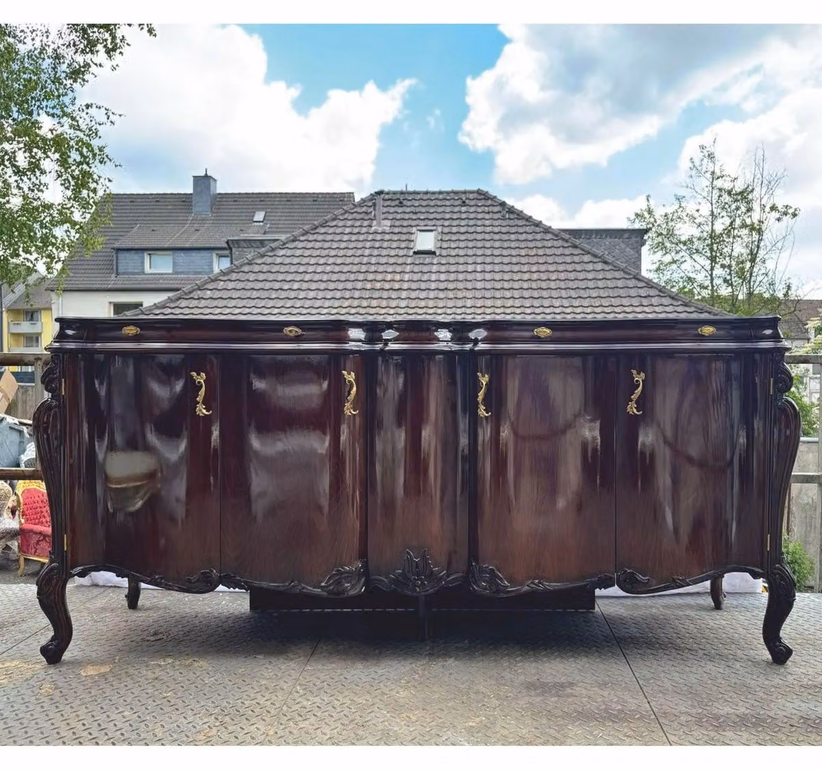 Casa Padrino credenza barocca a 4 ante testa di moro 240 cm - Mobili barocchi
