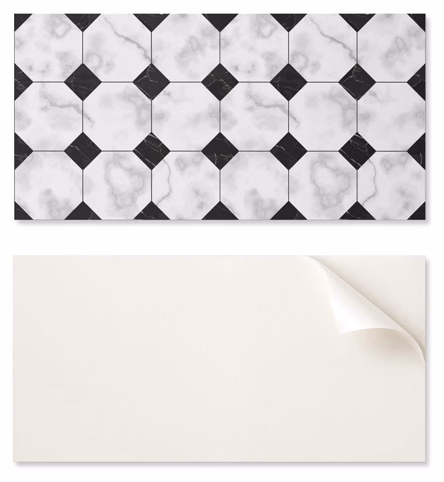 Piastrella in vinile pronta per il montaggio, con decorazione stampata, dimensioni 120 x 60 cm, motivo geometrico a piastrelle