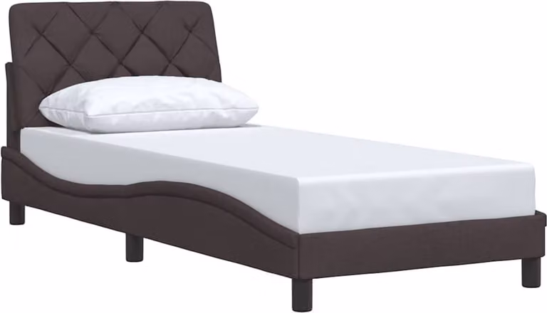 Giroletto senza Materasso Marrone Scuro 80x200 cm Tessuto