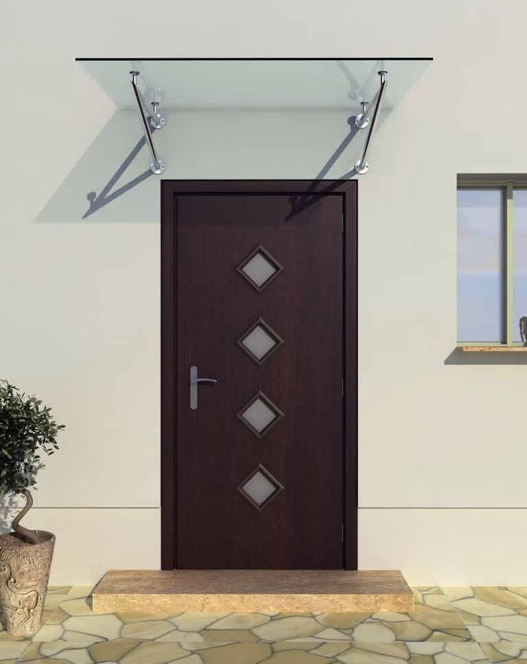 Glaswerk Westfalen - (V) Pensilina in vetro trasparente 120x90 cm con supporto incl.