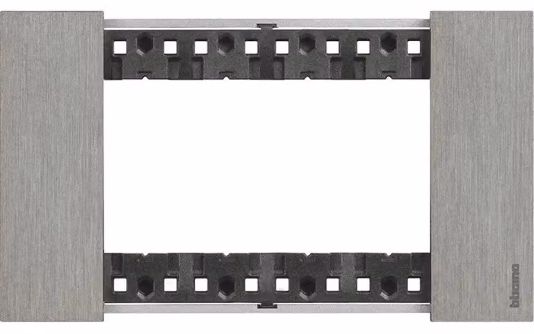 Placca Bticino Living Now 4 Moduli colore Acciaio KA4804ZG