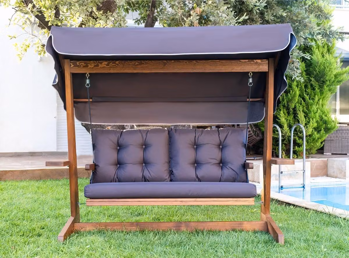 Casa Padrino Luxury Hollywood Swing Viola / Marrone 237 cm - Altalena da giardino