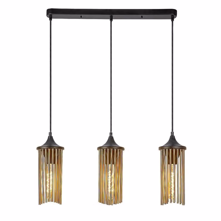 Lampada a sospensione E27 3x40W nero opaco 72153 Roxas Rabalux