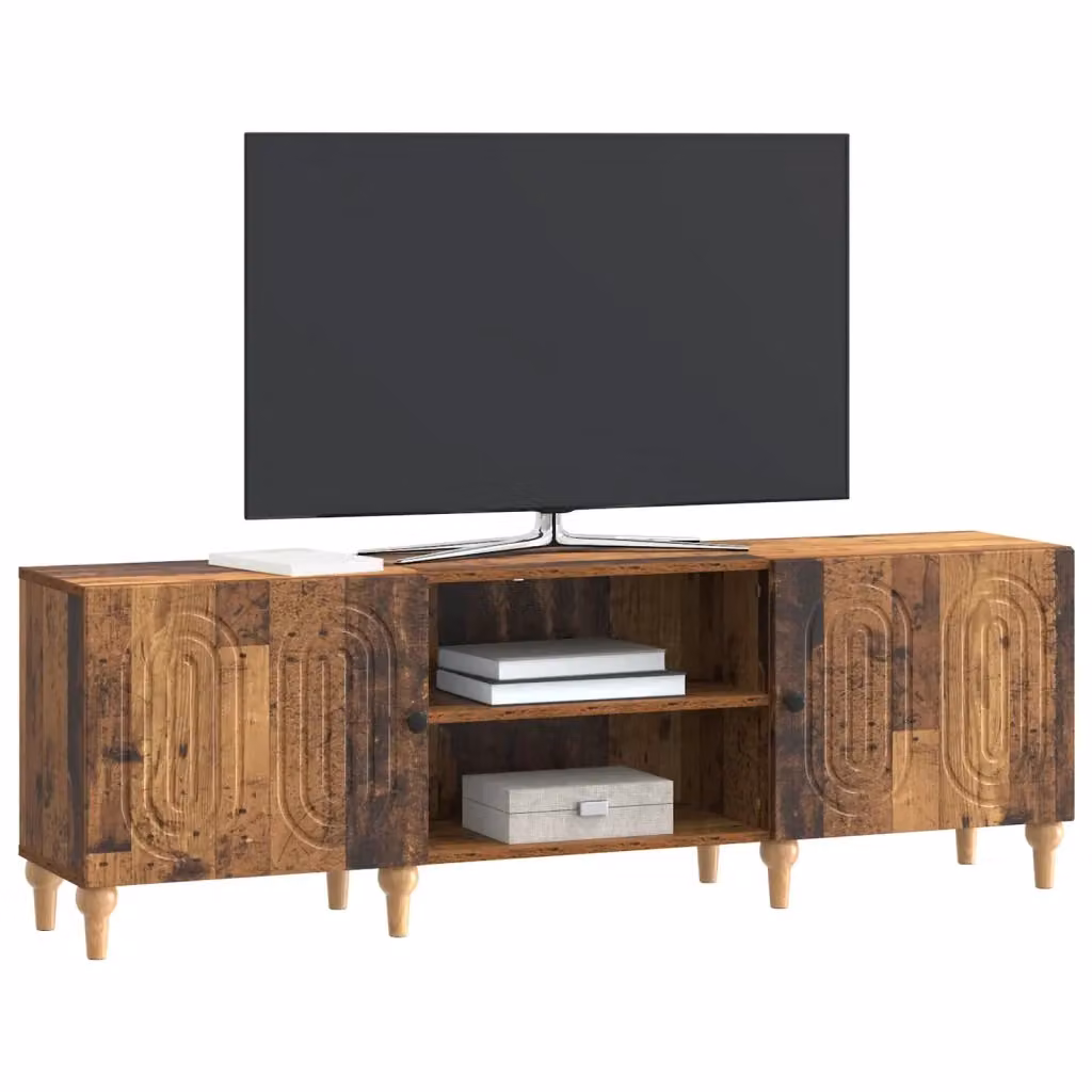 Mobile TV-Credenza in legno antico marrone DESIGN IN per soggiorno L: 150 cm, P: 50 cm, H: 31 cm – 2