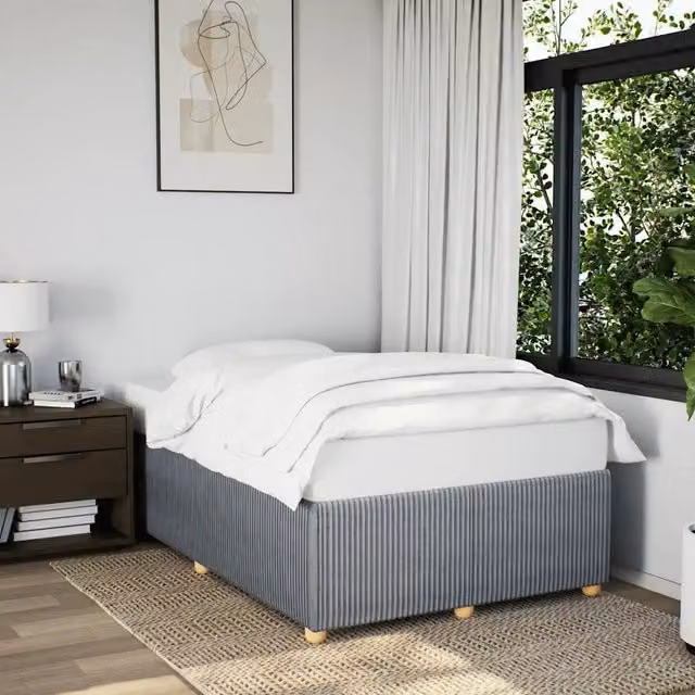 Giroletto senza materasso vidaXL in tessuto grigio chiaro con doghe in legno L/P: 120 x 200 cm – 1