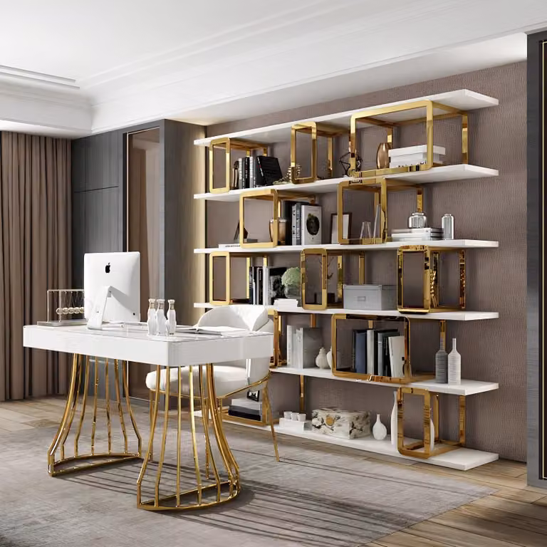 Designer Büro Arbeit Zimmer Set Regal Tisch Sessel Komplett Set Möbel 3tlg.
