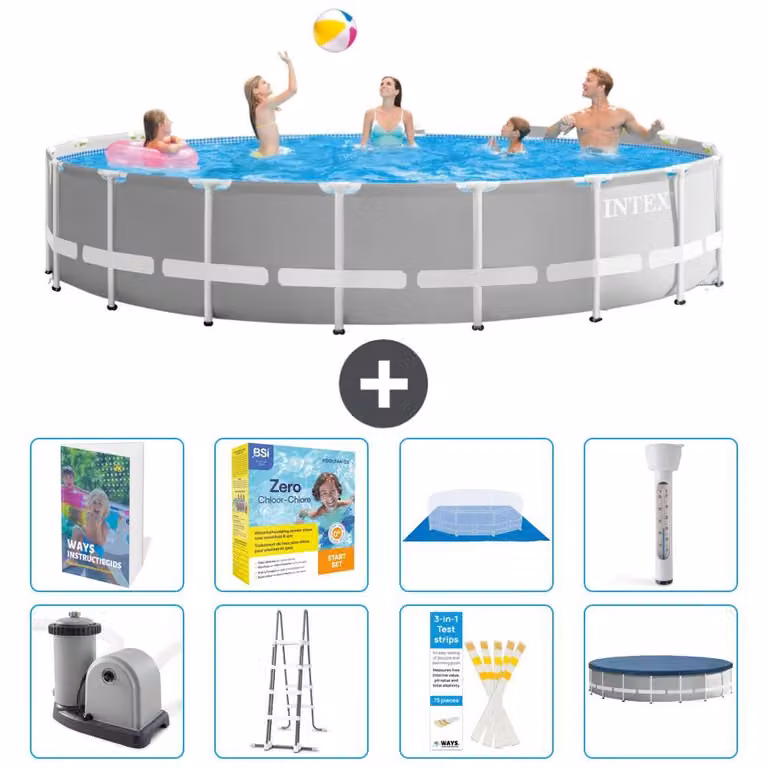 Struttura per piscina a forma di prisma - 549x122 cm - composta da 7 elementi - modello S532