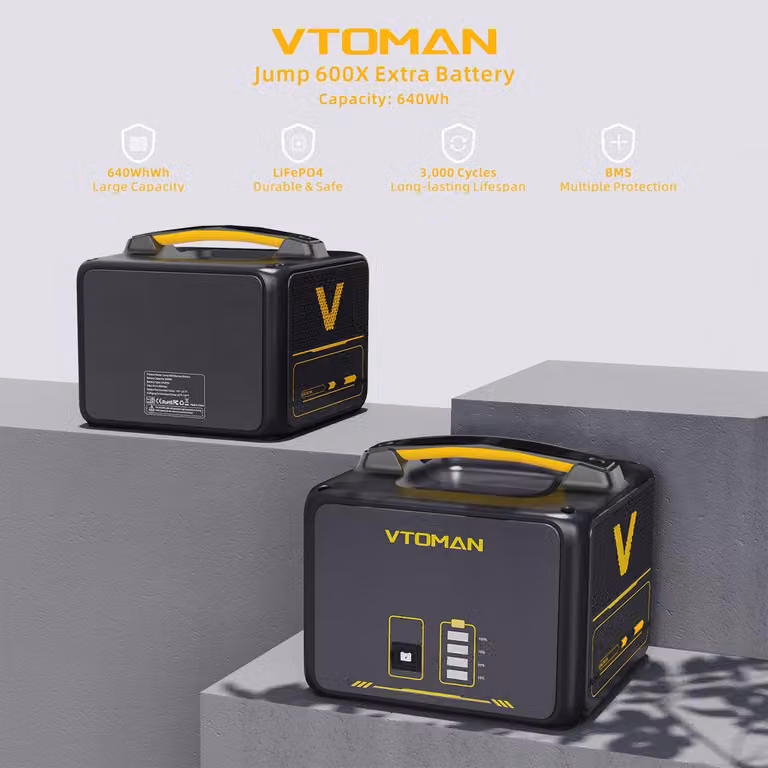 Power bank – Riserva di energia aggiuntiva – Capacità di 640 Wh – Batteria LiFePO4 – Alimentazione domestica affidabile