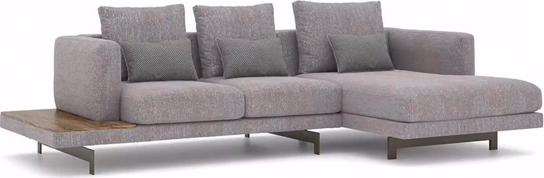 Wohnzimmer Garnitur Ecksofa L-Form Grau Sofa Couch Designer Polstermöbel