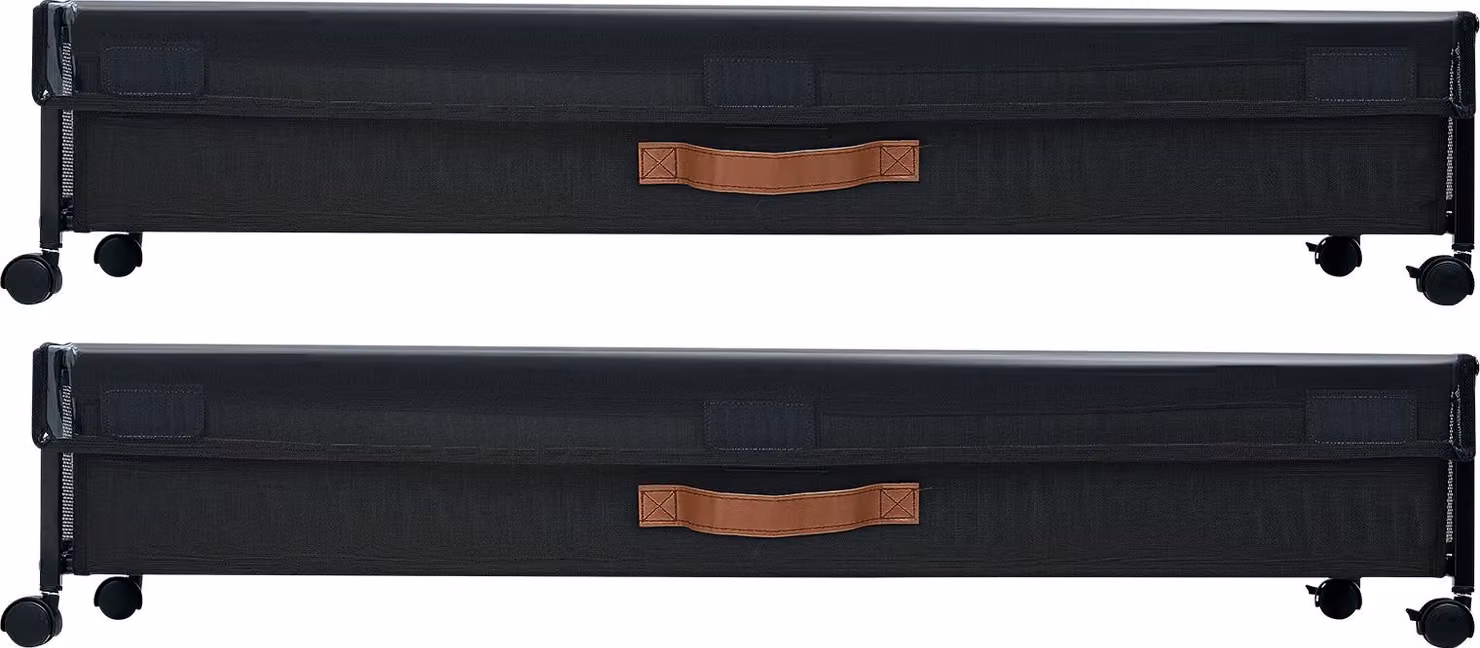 SucceBuy cassettiera sotto letto in resistente tessuto Oxford, 2 pezzi, arrotolabile (915 x 460 x 185 mm), contenitore sotto letto con coperchio trasparente, pratica soluzione per riporre vestiti e scarpe