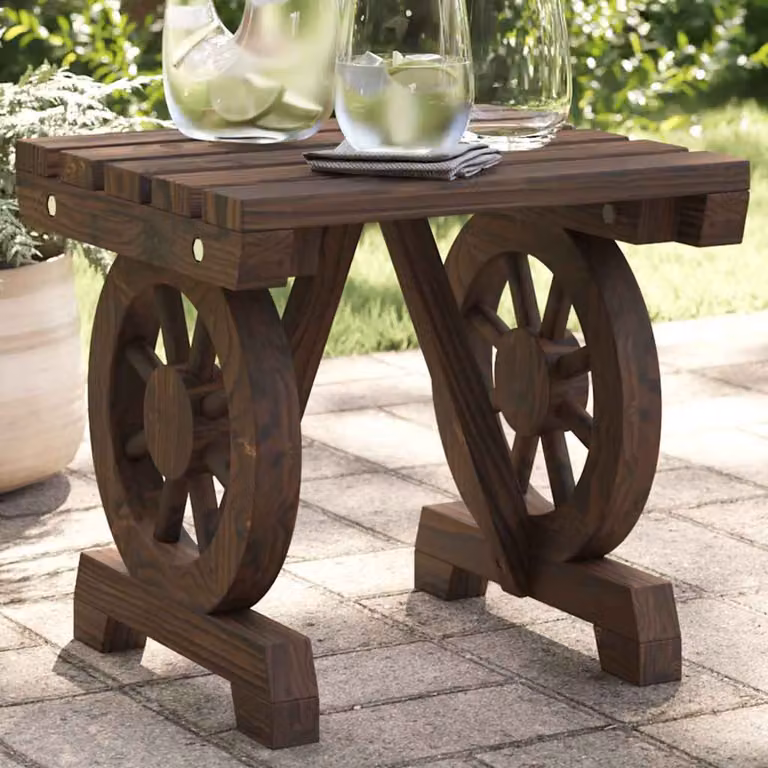 vidaXL Poggiapiedi da Giardino in Legno di Abete Marrone L/P/H: 40 x 36,5 x 38,5 cm
