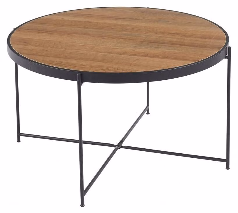 Tavolino da Salotto Design Moderno Legno Naturale Caffè Soggiorno Ø70x40cm