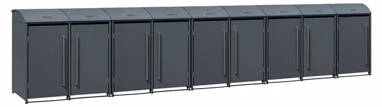 Westmann cassonetto per rifiuti in metallo Moderna 9 9x240 L antracite 83x628x135 cm