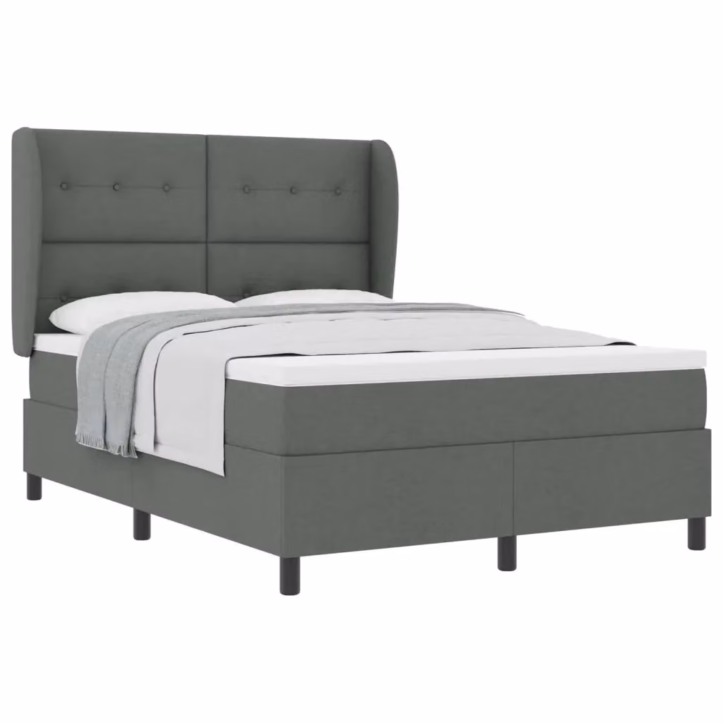 Letto a molle moderno vidaXL con testiera in tessuto grigio, L/P/H: 160 x 200 cm – 2