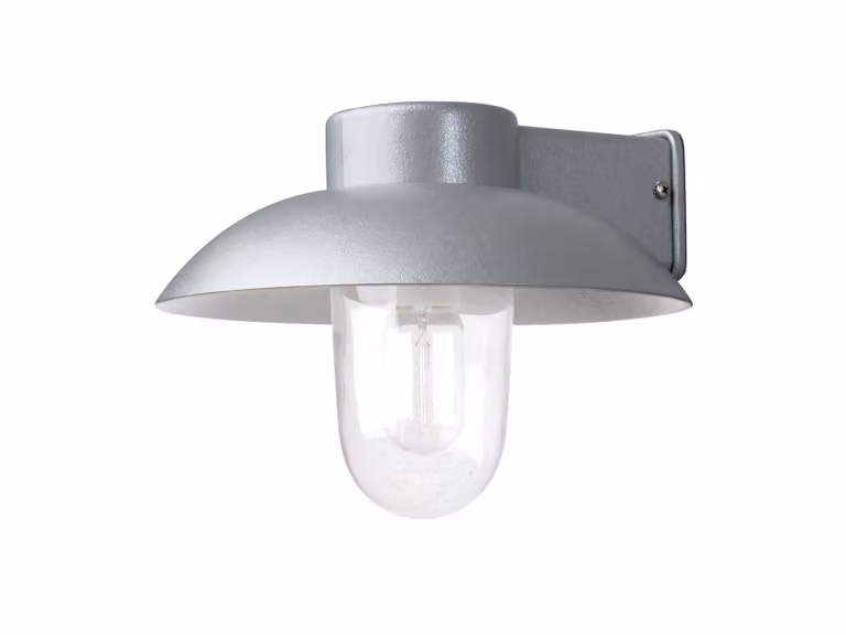 Applique Konstsmide Mani in alluminio laccato argento con vetro trasparente