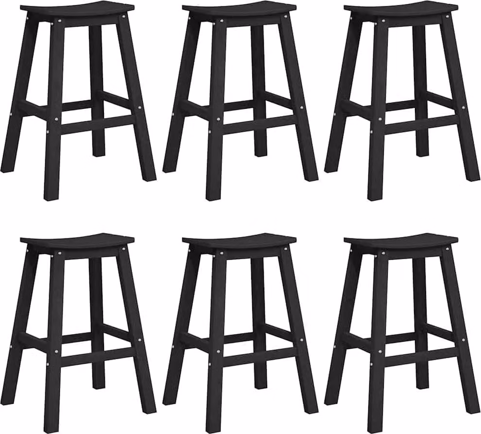 Set Bar da Giardino 6 pcs Nero HDPE