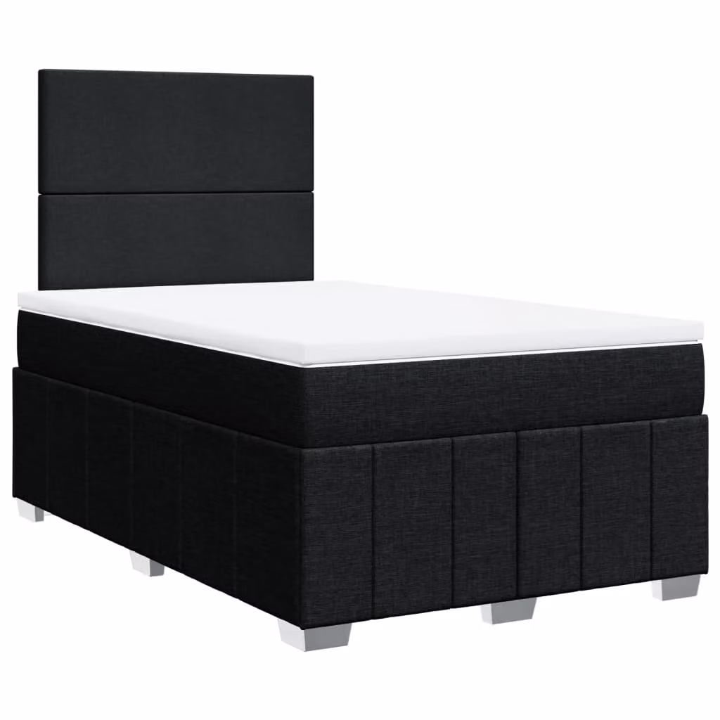 SYFAX™ Giroletto a Molle con Materasso Nero 120x190 cm in Tessuto