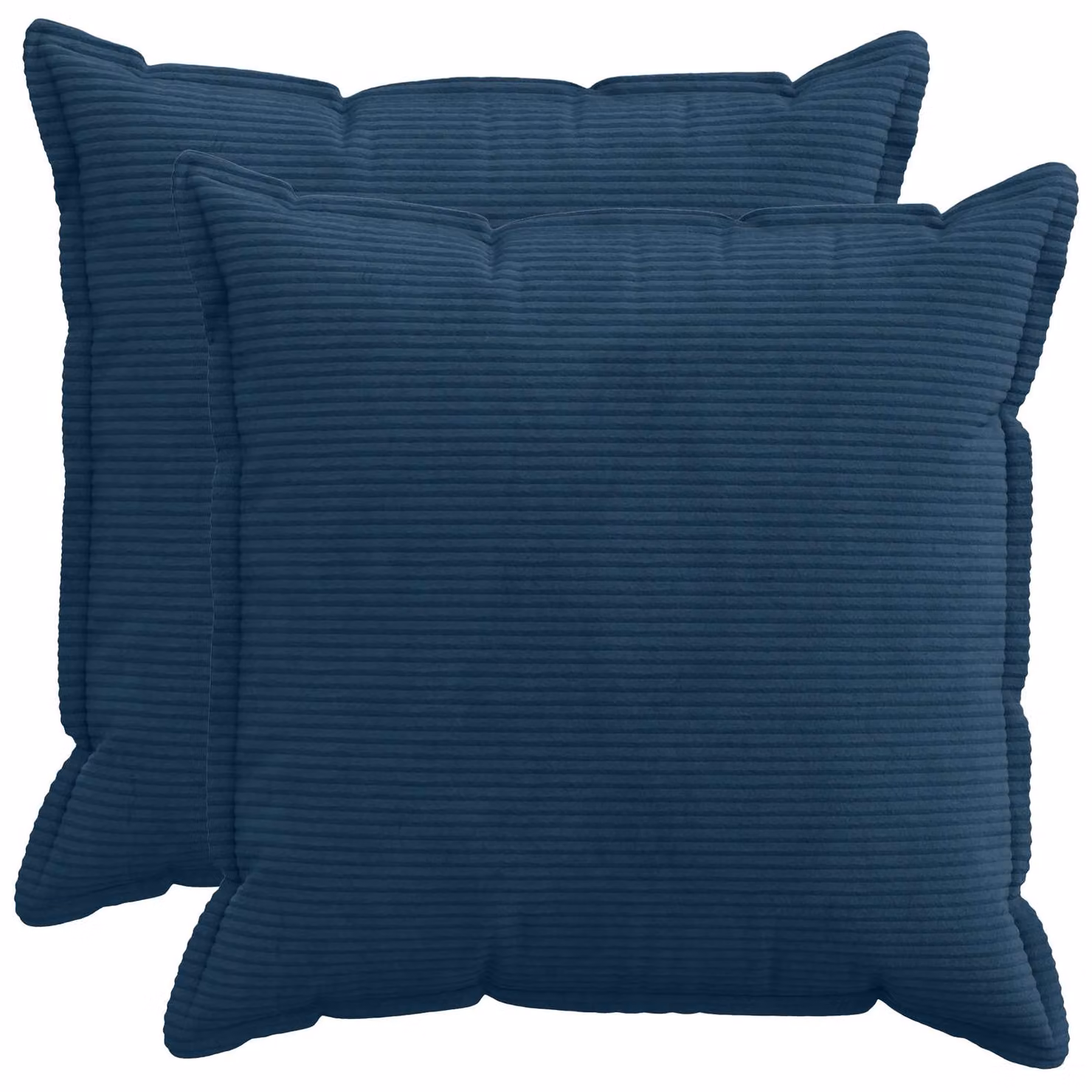 Set di 2 federe vidaXL HOUTEN in velluto a coste blu navy, L 65 x P 65 cm