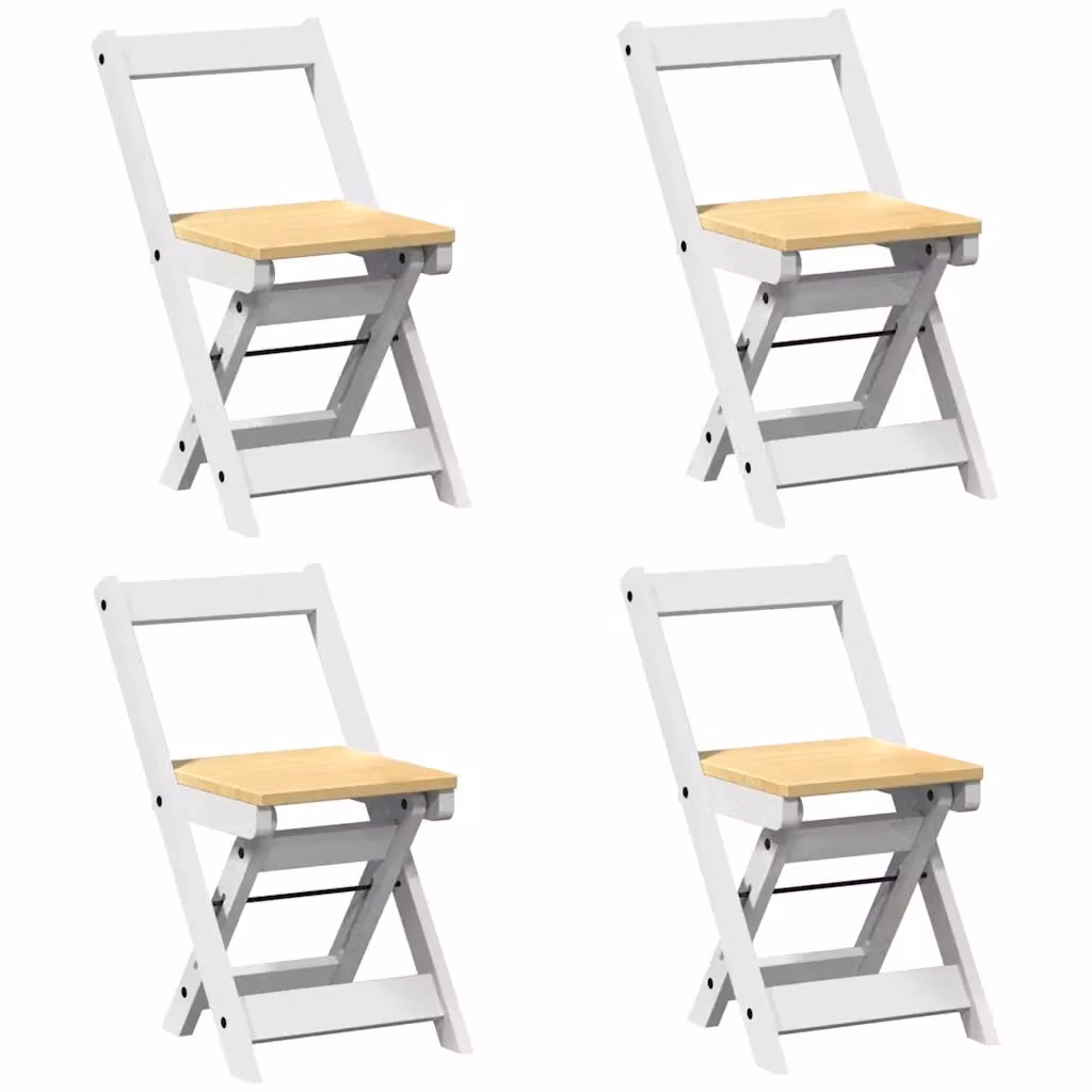 Set di 4 sedie pieghevoli Corona vidaXL in legno di pino cerato per cucina e soggiorno – 2