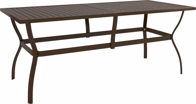 The Living Store tavolo da giardino marrone 190x80x72 cm in acciaio
