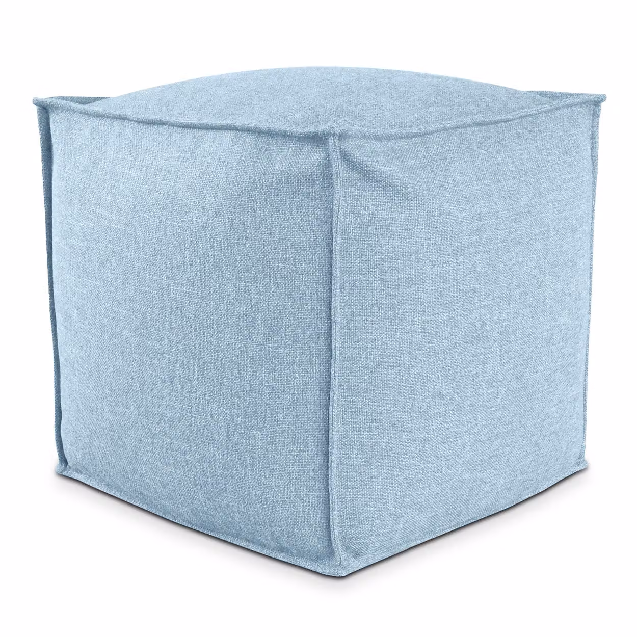 POUF QUADRATO PIUMA 80x80 cm Celeste