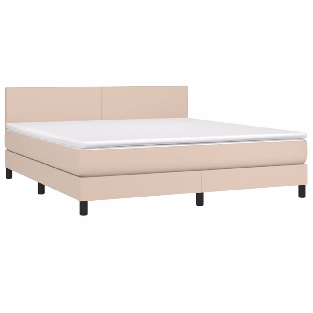 Giroletto a Molle con Materasso Cappuccino 180x200cm Pelle finta
