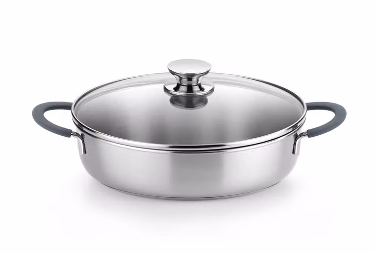 Tegame Grey in acciaio inox per induzione con maniglie e coperchio , diam. 26cm