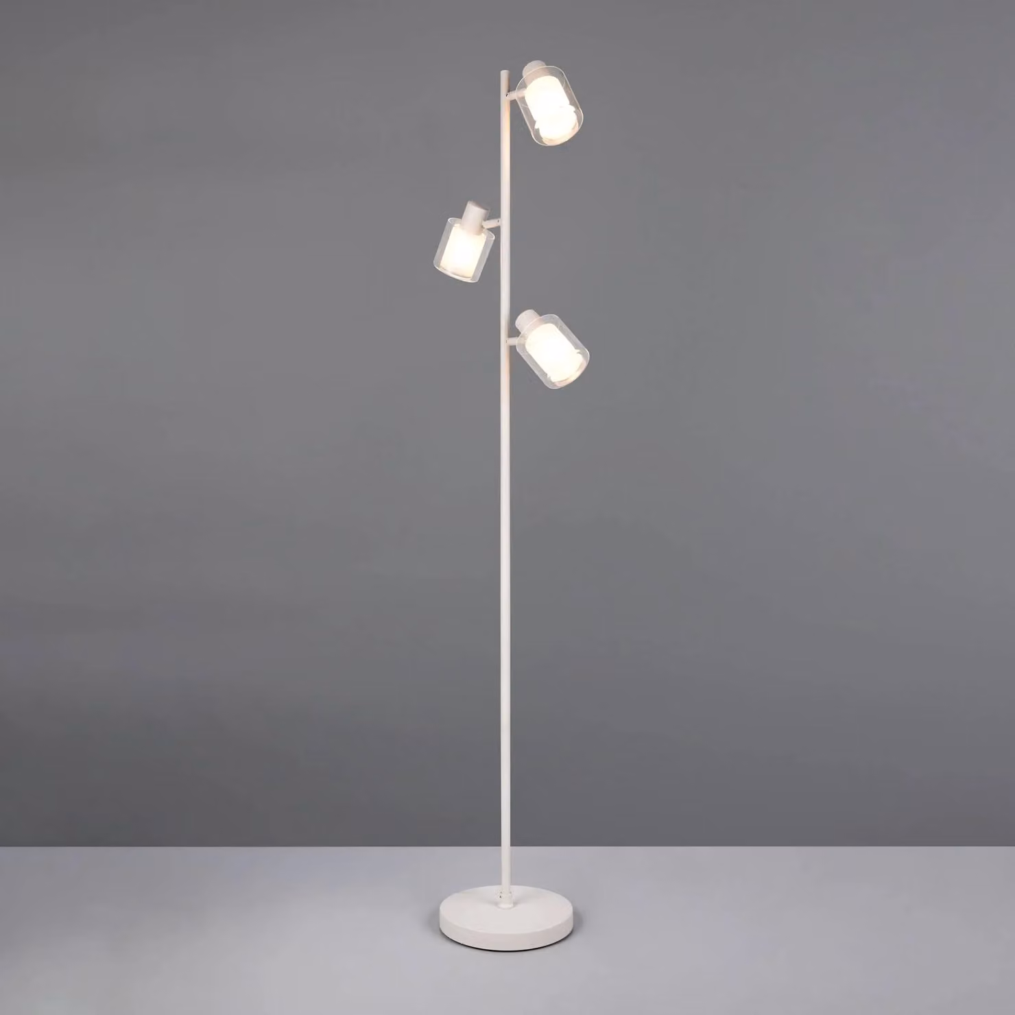 Reality Leuchten Lampada da terra Neralo, Alluminio / Grigio / Zincato, Soggiorno / Sala da pranzo, Metallo, Lampada da terra