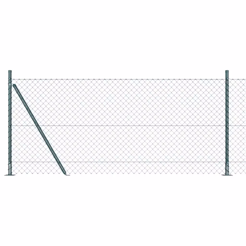 Recinzione a maglie vidaXL con base in cemento, verde, L: 10 m, H: 1 m