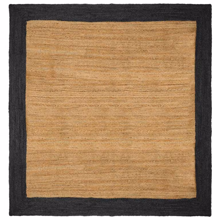 Tappeto da area moderno vidaXL in juta, L/P: 200 x 200 cm, Grigio
