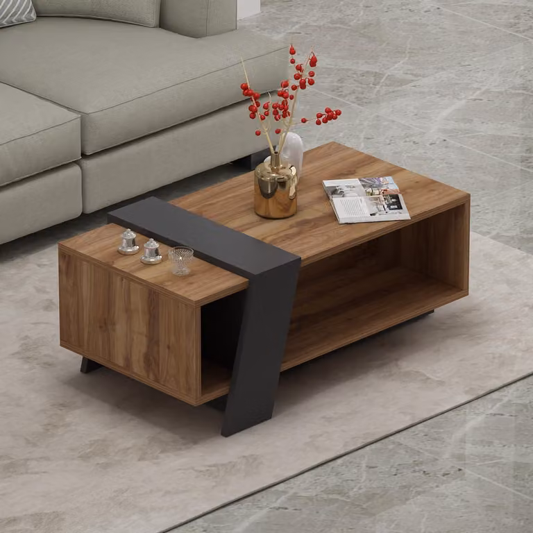 Tavolino HOMIDEA MELISA – Tavolino da salotto moderno con ripiano dal design di tendenza 91,8 x 48,8 x 35 cm (Briarsmoke)