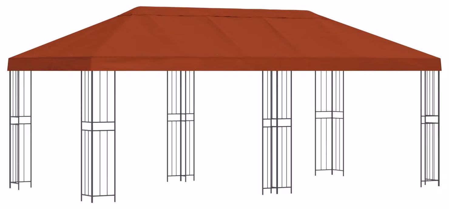 Gazebo con pareti laterali 6 x 3 m Terracotta