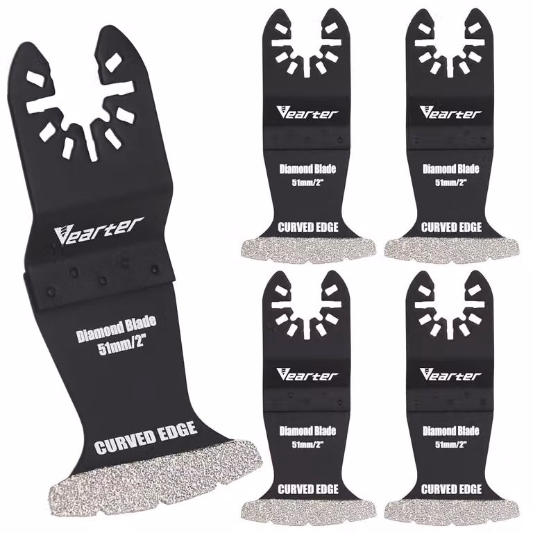 Set di accessori per utensile multifunzione, composto da 5 pezzi, da 51 mm, per piastrelle