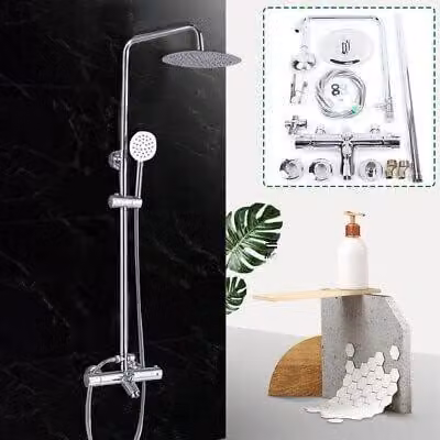Sistema doccia, set doccia, soffione manuale, miscelatore per doccia, termostato, doccia a pioggia, set con soffione, colonna doccia, soffione termostatico, dispositivo di sicurezza, altezza regolabile, accessori per doccia