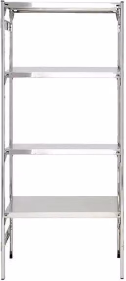 Scaffale professionale in acciaio inox silver con ripiani regolabili Castellani Shop L/P/H: 60 x 60 x 200 cm