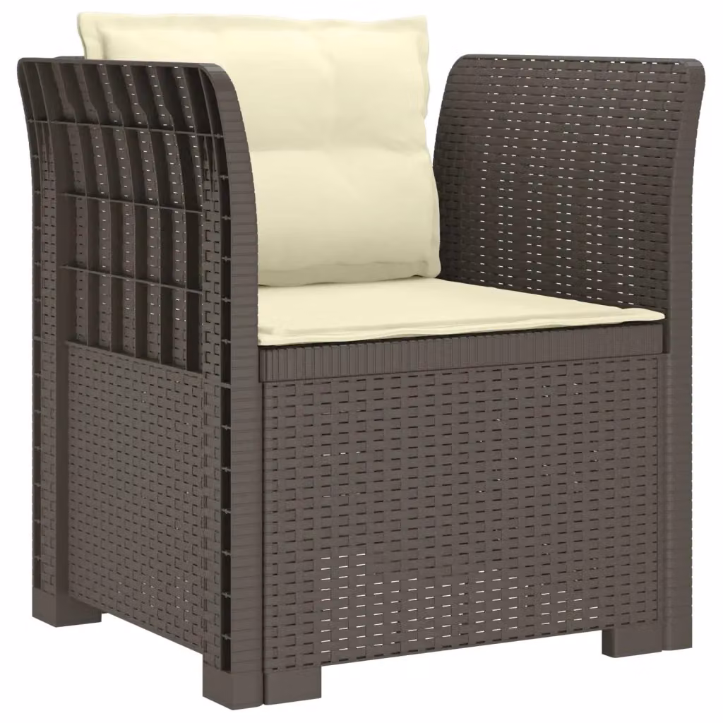 Sedia da giardino poltrona a 1 posto con cuscini in effetto rattan grigio chiaro – 2