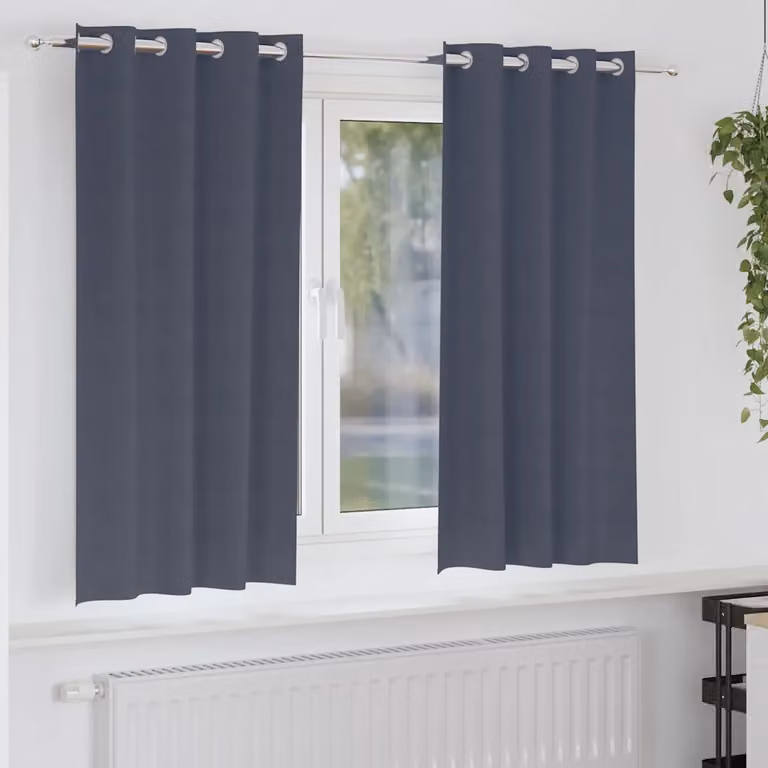 Set di 2 tende blackout vidaXL con anelli in poliestere, colore antracite, L: 175 cm x H: 140 cm
