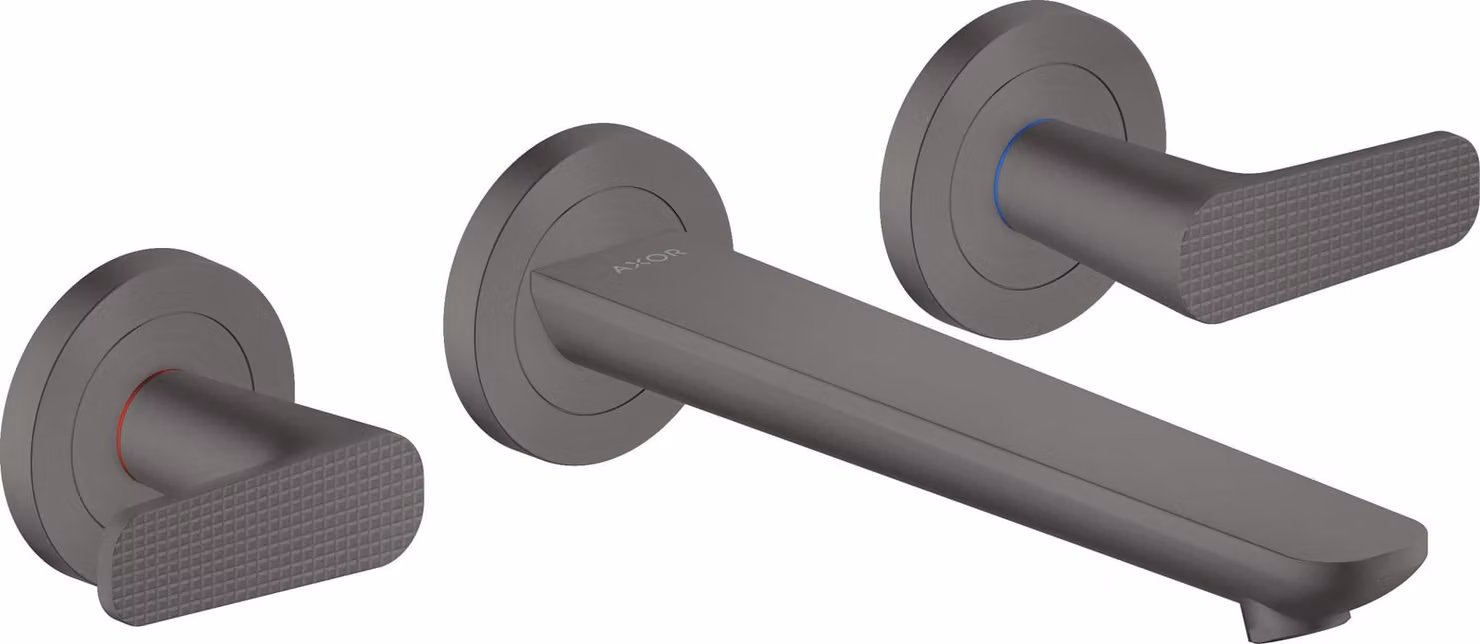 hansgrohe AXOR Citterio C robinetterie de lavabo 3 trous encastrée pour montage mural, bec 195mm, Cubic cut, 49071340, 49071340