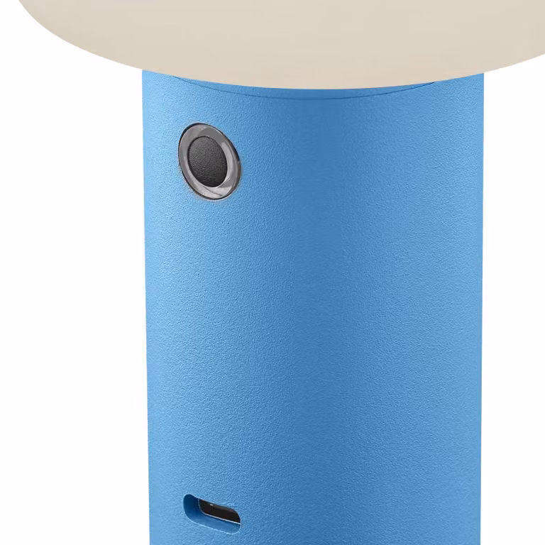 HELL Lampada da tavolo LED Tiny-B, blu pastello, altezza 13 cm, IP54 dimmerabile, Blu, Plastica, Giovanile