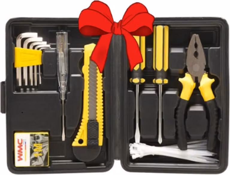 Set di utensili WMC, 40 pezzi, chiavi inglesi, cacciaviti, punte - Regalo