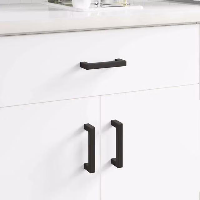 Set di 530 maniglie per mobili vidaXL in acciaio nero opaco, L: 10,5 cm, H: 3,6 cm, P: 1,2 cm – 1
