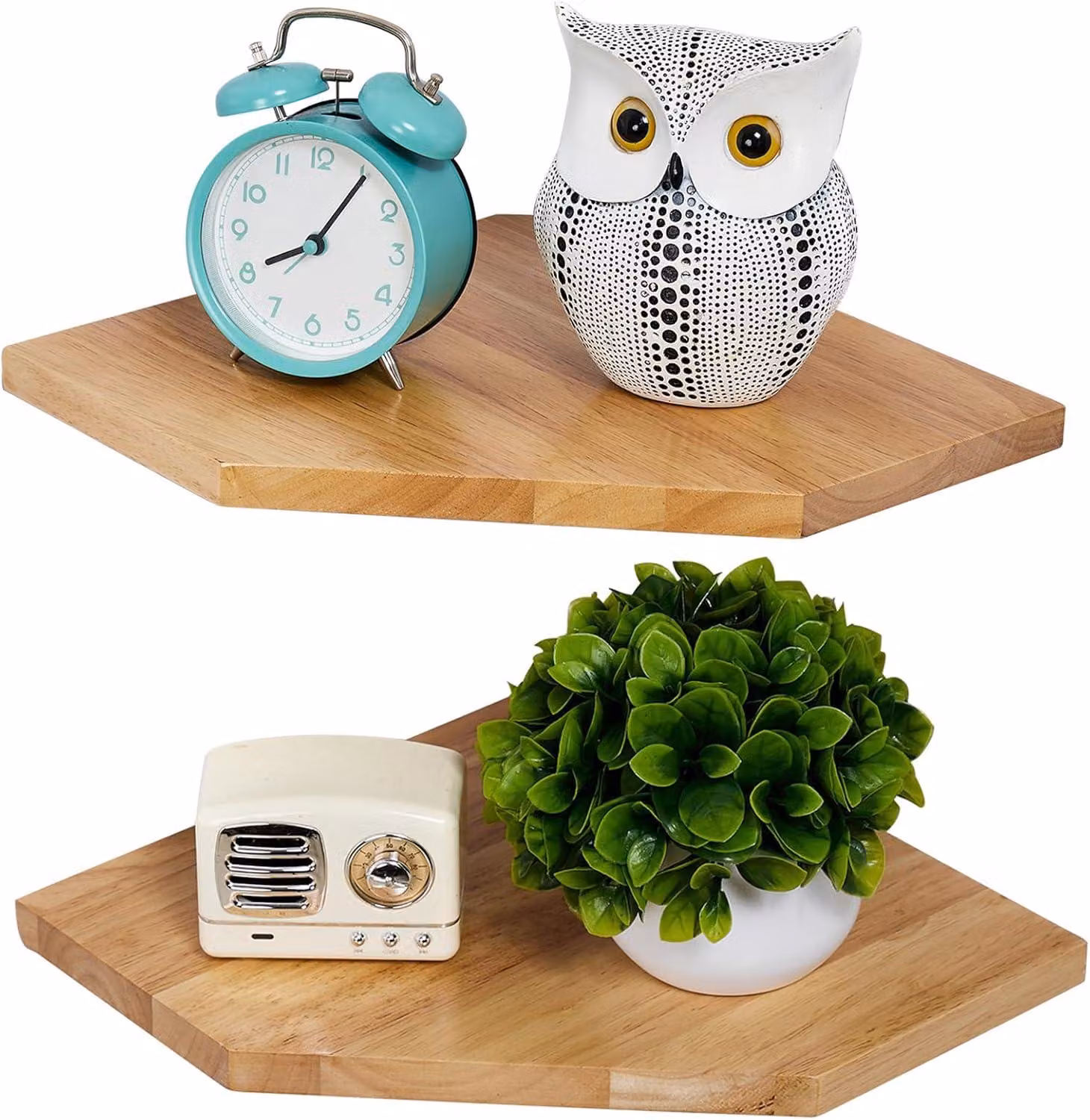 Altro accessori per la tavola: Mensole angolari da appendere, set di 2; mensole angolari in legno di quercia, mensole a parete, stile rustico vintage, scaffali per camera da letto, soggiorno