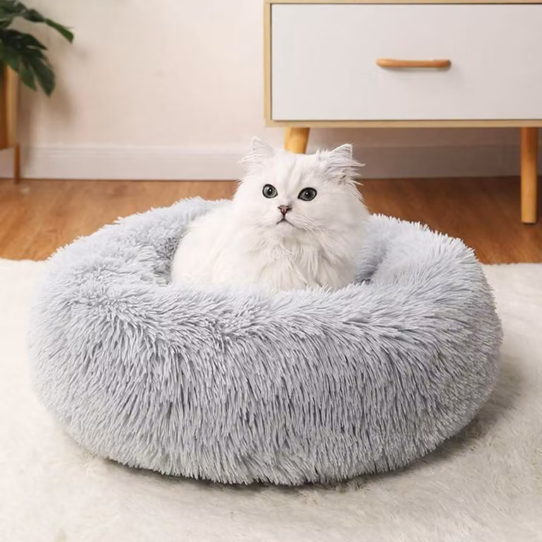 Cuccia a forma di ciambella per cani e gatti, ideale per il riposo